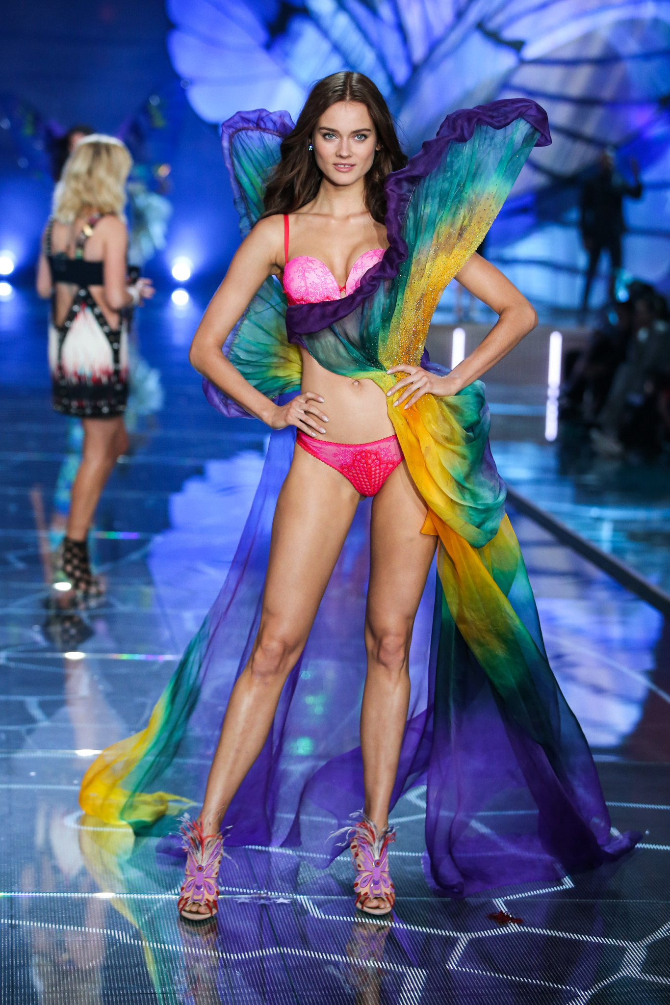Model and Angel Jac Jagaciak walks the runway at the 2015 Victoria's Secret Fashion Show in New York City on November 10th, 2015