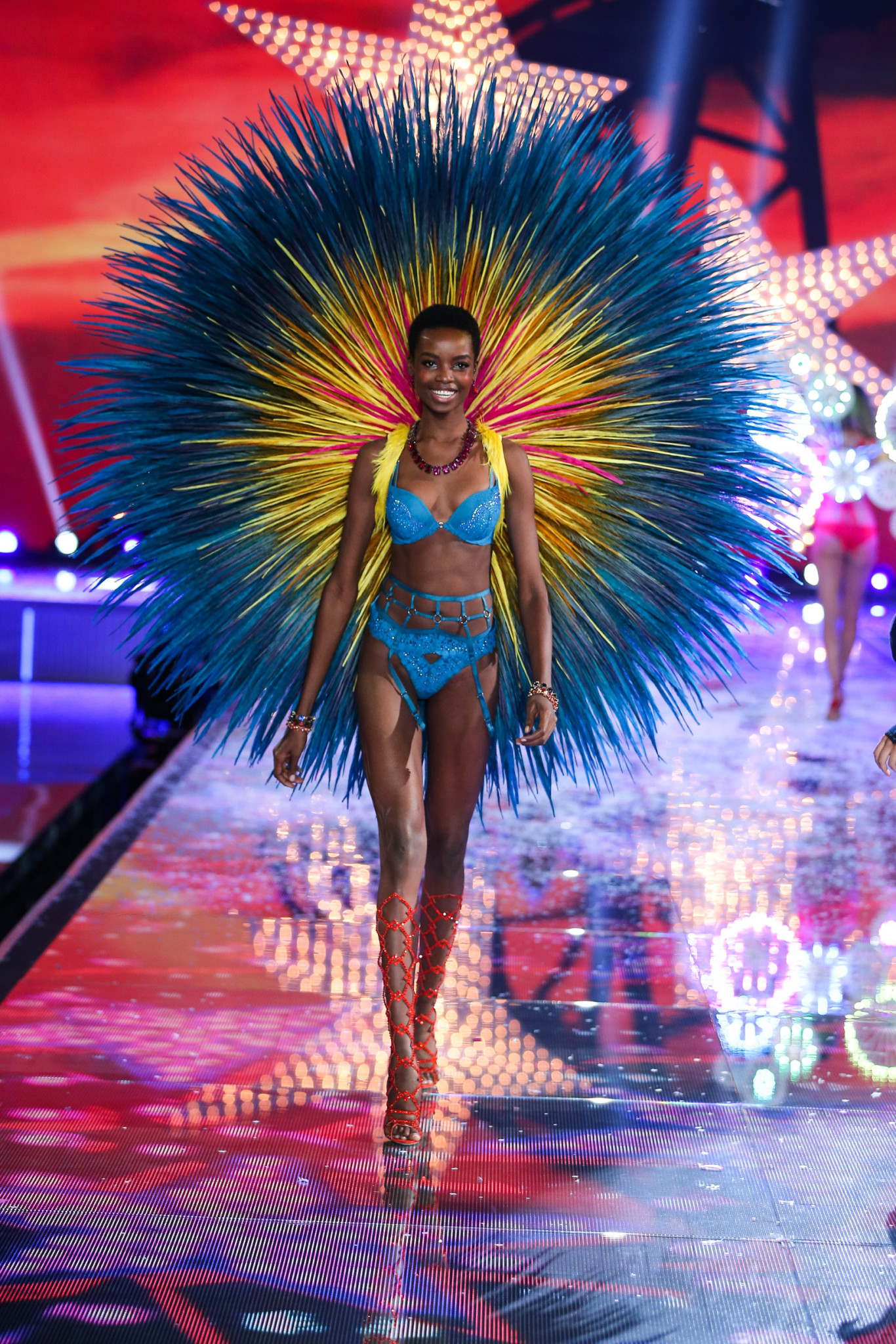 Maria walks the runway at the 2015 Victoria's Secret Fashion Show in New York City on November 10th, 2015