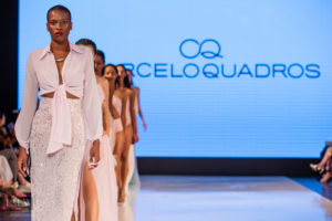 Models walk the runway wearing Marcelo Quadros at LAFW Los Angeles Fashion Week SS17