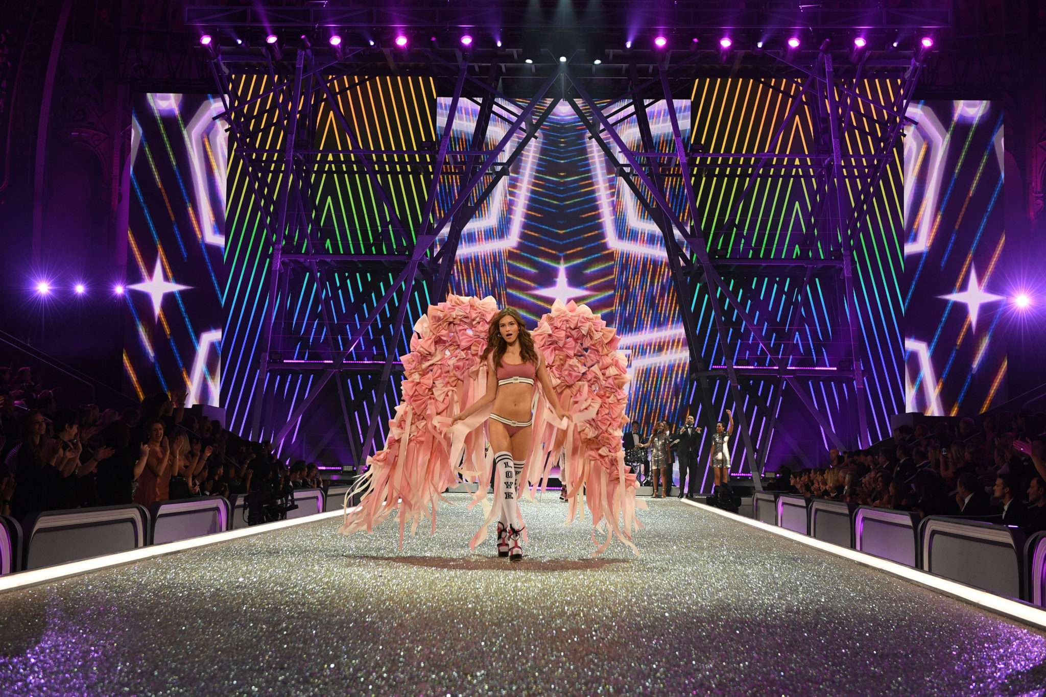 PARIS, FRANCE - NOVEMBER 30: Grace Elizabeth walks the runway during the 2016 Victoria's Secret Fashion Show on November 30, 2016 in Paris, France. (Photo by Dimitrios Kambouris/Getty Images for Victoria's Secret)