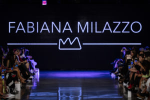 Model walks the runway for Fabiana Milazzo at LA Fashion Week LAFW SS19